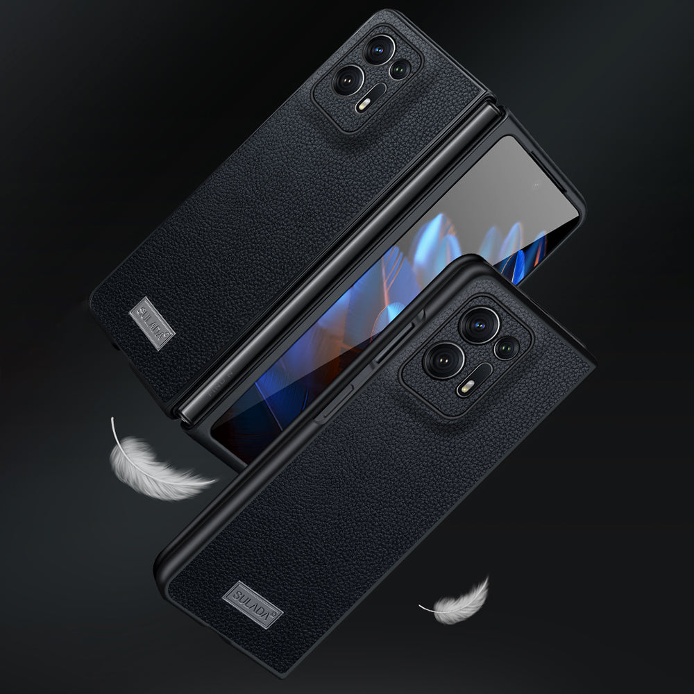 SULADA Electroplating Phone Case for Oppo Find N2 5G Slim Fit PU Leather Coated PC TPU Hybrid Protective Cover SULADA Electroplating Phone Case for Oppo Find N2 5G Slim Fit PU Leather Coated PC TPU Hybrid Protective Cover